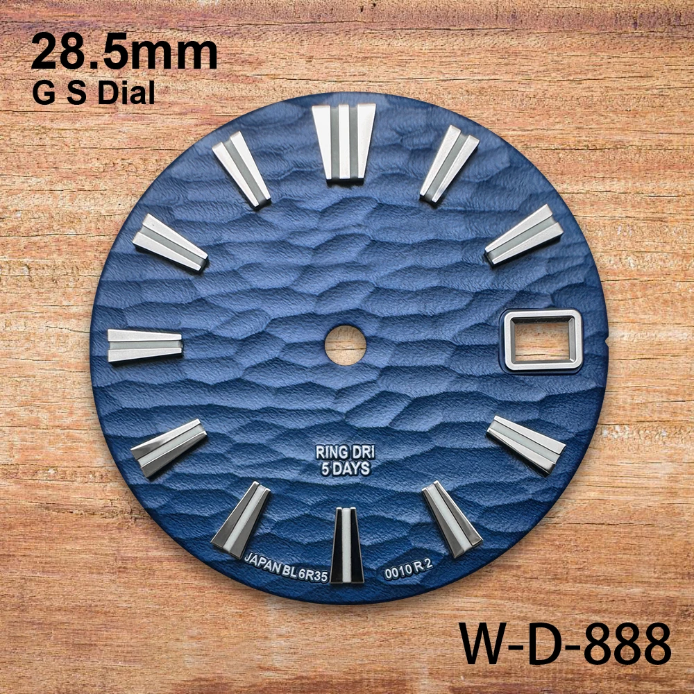 Dial Gelombang Logo GS 28.5Mm Cocok untuk Gerakan Jepang NH35/NH36 Aksesori Modifikasi Jam Tangan Berkualitas Tinggi Bercahaya Hijau