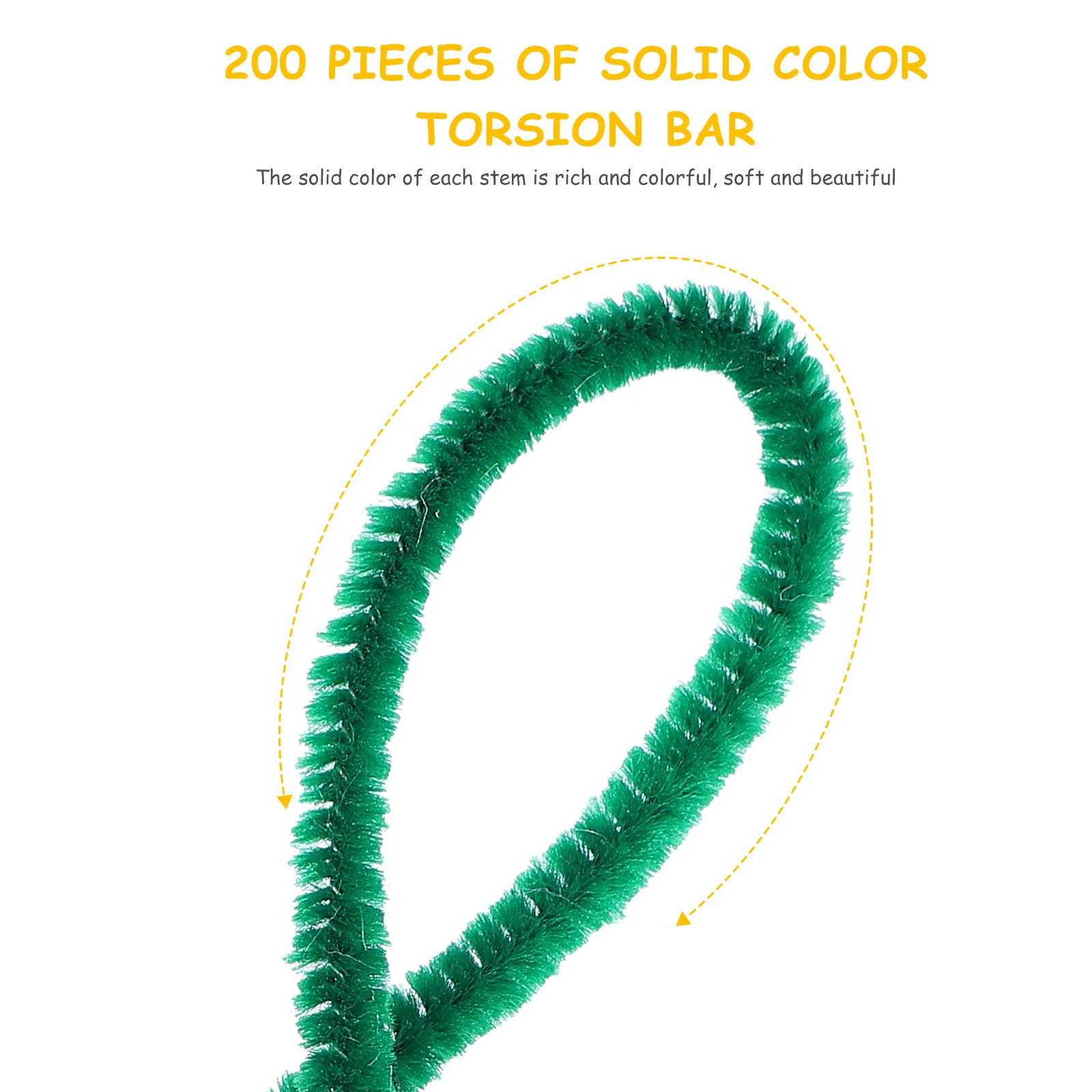 200개 단색 셔닐 스템 유연한 와이어 클리너 창의적인 DIY 공예 프로젝트 셔닐 스템