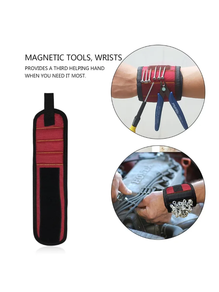 Woodworking Magnetic Wristband Portable Tool Bag Electrician Wrist Tool Belt Screws Nails Drill Bits Holder Repair Tools