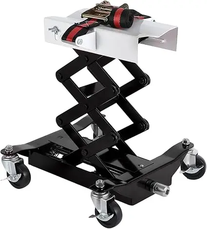 450 Lbs Low Profile Transmission Jack with Safety Straps Auto Repair 7-23" Lift with 2M Safety Straps & 4 Brake Wheels,black