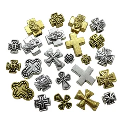 20pcs Alloy Perforated Cross Virgin Spacer Charming Bead Gasket DIY Production Bracelet Of Necklace Jewelry Connector Accessorie