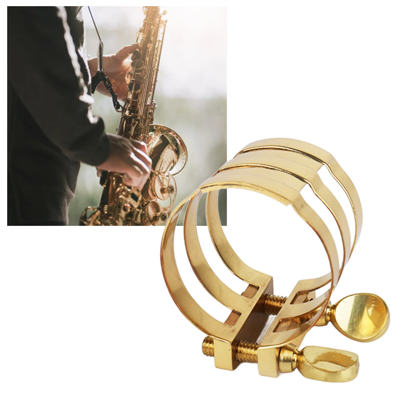 Alto Saxophone Ligature Mouthpiece Fastener Sax Clip Musical Instrument Parts Accessories