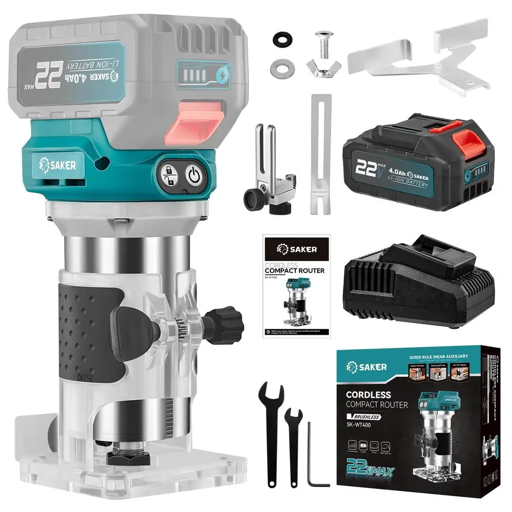 Compact Brushless Router Tool Lithium-Ion Motor Woodworking Edge Trimming Kit Cordless Professional Router Tool with Variable