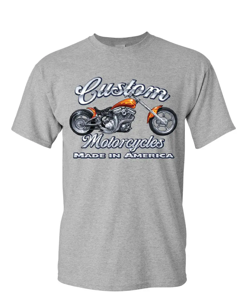 Custom Motorcycles Biker Chopper American Tradition T-Shirt Cotton O-Neck Short Sleeve Summer Casual Mens Tee Streetwear - view 4