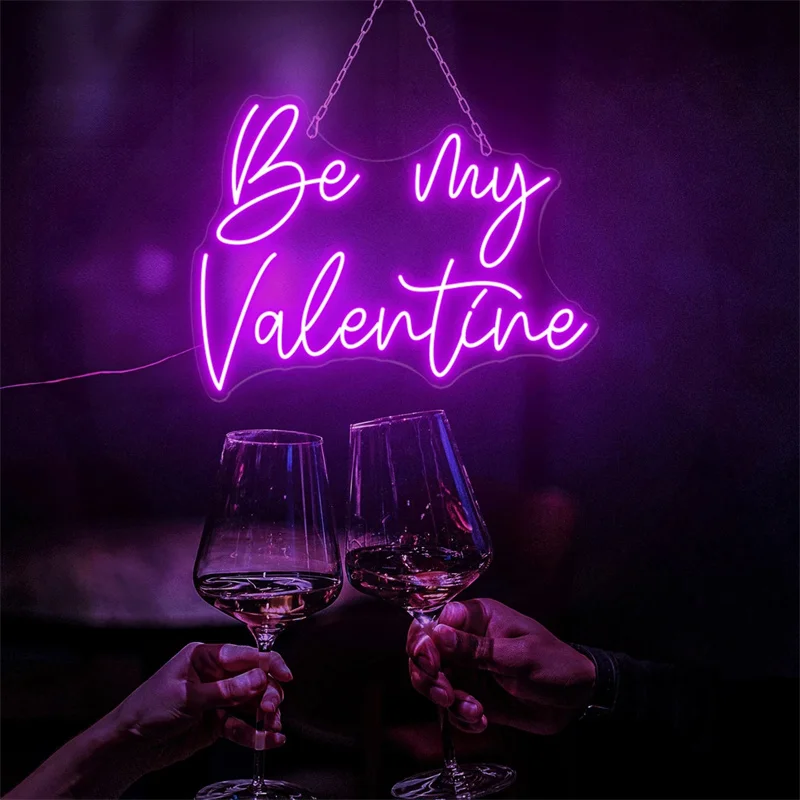 Be My Valentine Neon Sign هدية ديكور عيد الحب لها هدية عيد الحب علامة نيون مخصصة لغرفة النوم علامة نيون علامة الحب النيون