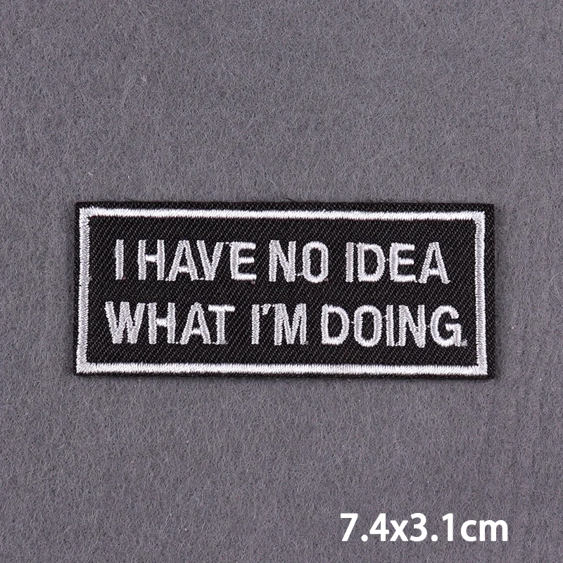 Schwarzer Aufnäher mit Slogan zum Aufbügeln für Kleidung, DIY-Stickerei-Applikation, Bügelbare Aufnäher, DIY-Bügelsticker, Abzeichen – Detail 23