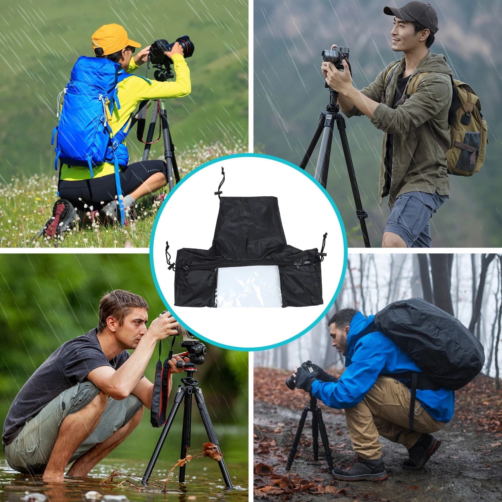 

Dslr Camera Rain Cover Waterproof Windproof Shield With Clear Window For Outdoor Shooting Sleeve Case Protector For Digital