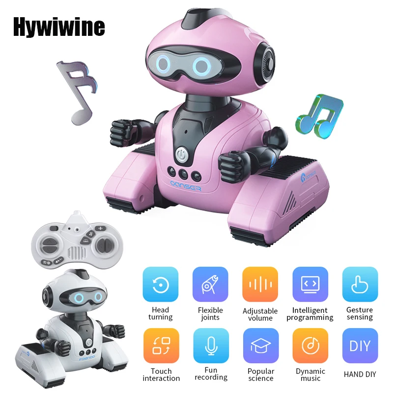 Mini RC Robot Sensing CADY WIDA Intelligent Toy Programing Education Music Dance Robots Auto Follow Gesture Control Toys For Kid