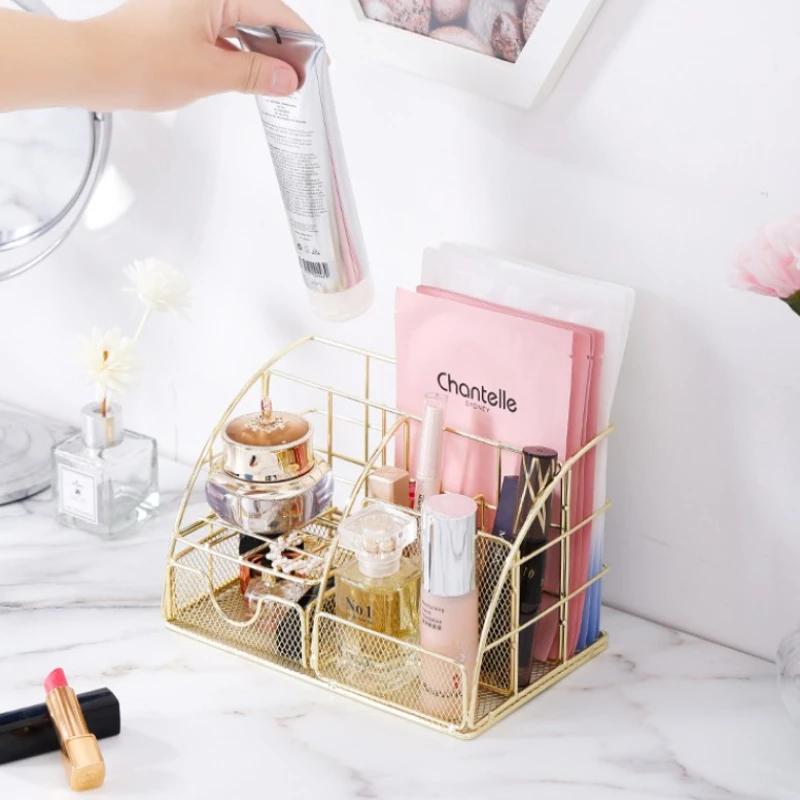 

Металлический настольный органайзер Nordic — компактное многофункциональное хранилище для офиса, дома, канцелярских принадлежностей, косметики, макияжа | Прочный мин.