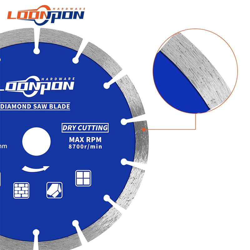 180mm/230mm Diamond Cutting Disc Circular Segment Saw Blade for Dry Wet Cutting Concrete Marble Tile Porcelain Ceramics 7\