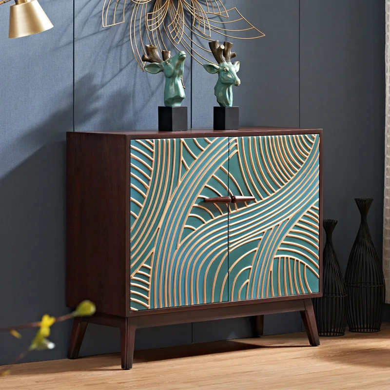 

Light luxury shoes, integrated entrance, door partition, solid wood storage at the side of the meal