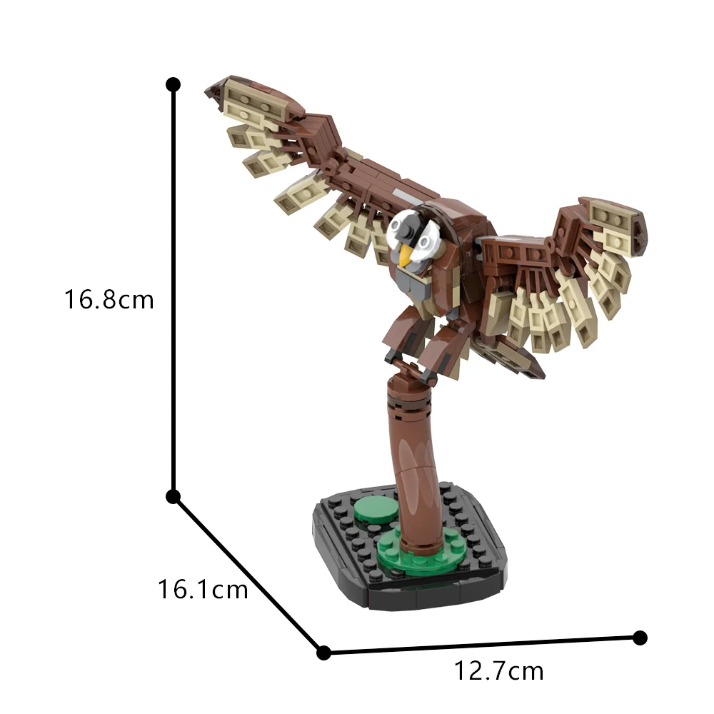 MOC Tawny Owl Model Building Blocks Night Flying Birds Animals Assembled Brick Toys DIY Creative Kids bBirthday Gift Ornaments