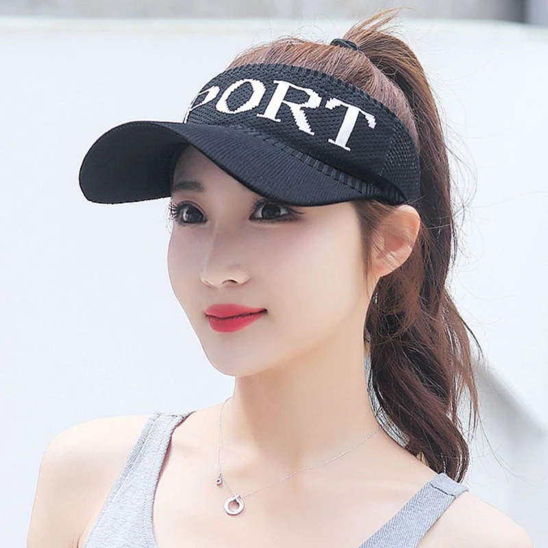 1Pcs Visor Cap Summer Sun Protection Ponytail Topless Baseball Cap Golf Tennis Hat Outdoor Sports for Women