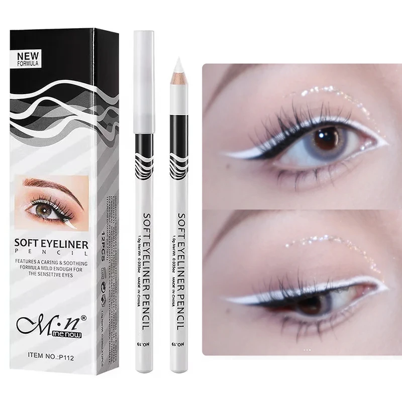 Crayon Eyeliner Blanc à vaccage Rapide, Imperméable, Longue Durée, Stylo Eye Liner Sans Floraison, Maquillage Professionnel pour Femme, Outil Cosmétique de miles