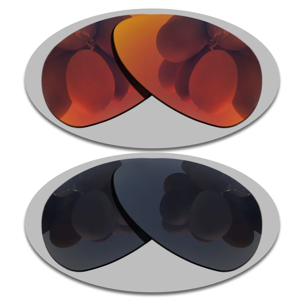 

Fire Red&Grey Black Lenses Replacement For-Oakley Scar Polarized Sunglasses