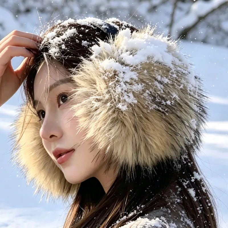 Thickened Faux Mink Fur Earmuffs for Women Men INS Y2K Vintage Plush Windproof Cold Protection Winter Warm Ear Cover Earplugs