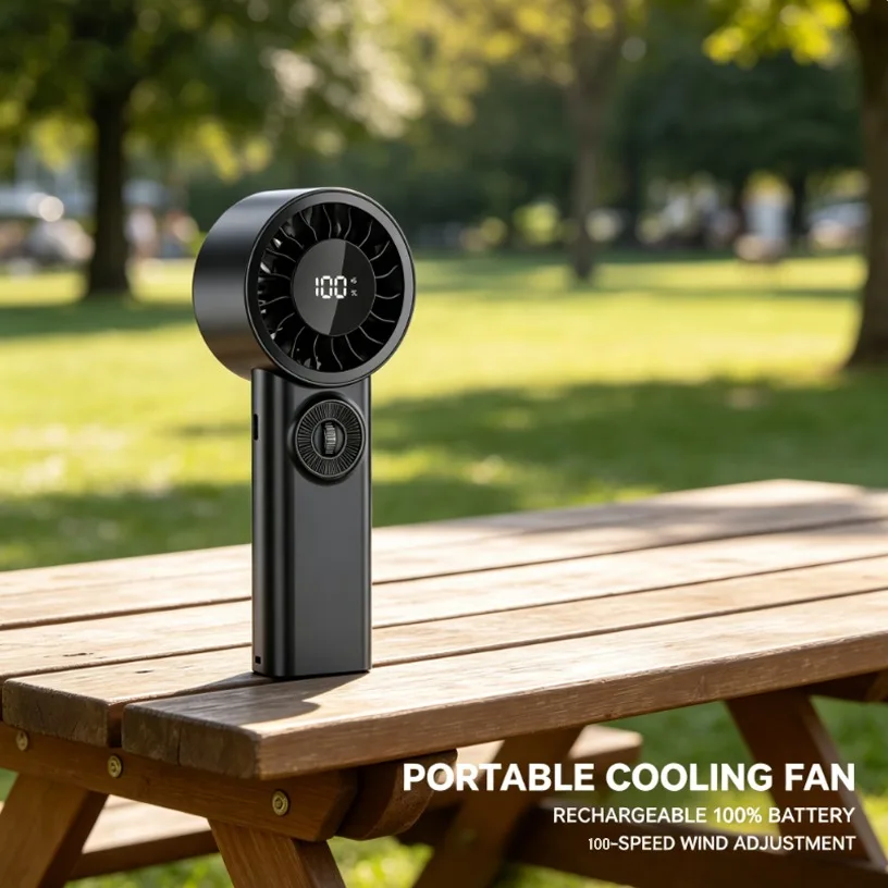 100 Speed Adjustable Handheld Turbo Fan Aviation Blade 3600mAh Long Endurance Low Noise Portable Summer Outdoor Fan