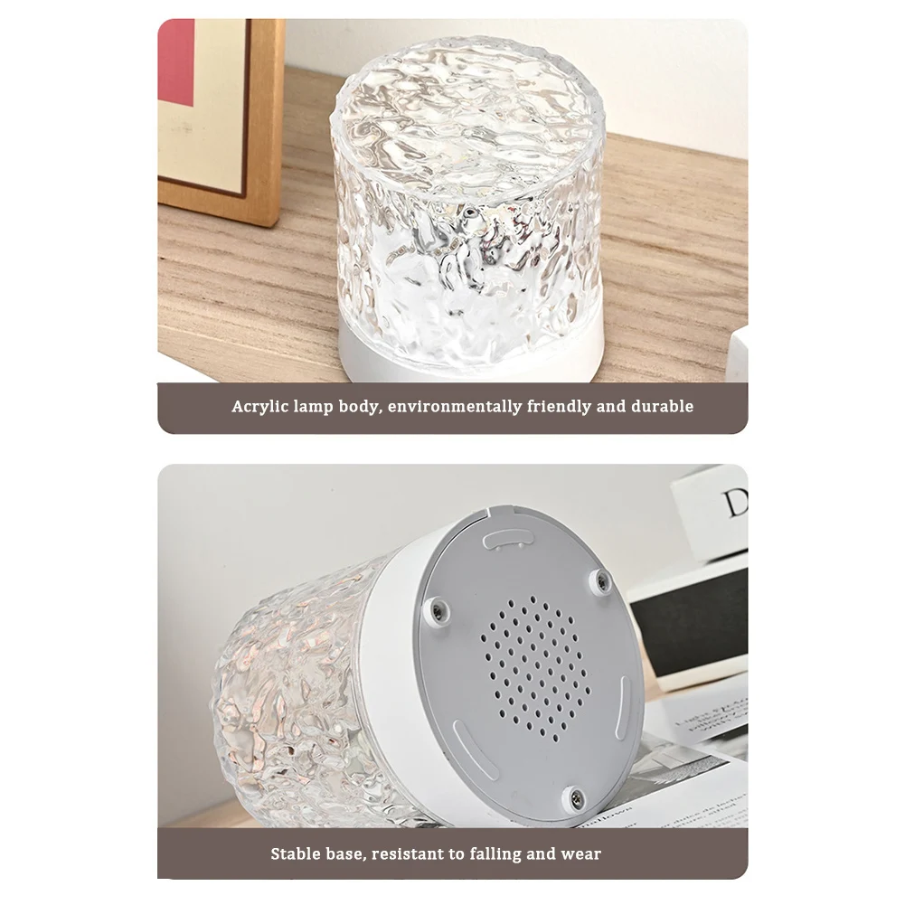 Water Ripple Projector Night Light, Decoração de casas, Bedroom Bedside Game Atmosphere, Holiday Gift, 16 cores, Crystal Lamp, 2024