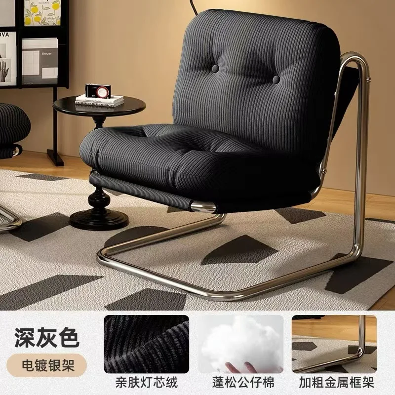 

Balcony Single Sofa Chair Small Apartment Living Room Bedroom Corduroy Leisure Reading Back Chair Autumn and Winter Lazy