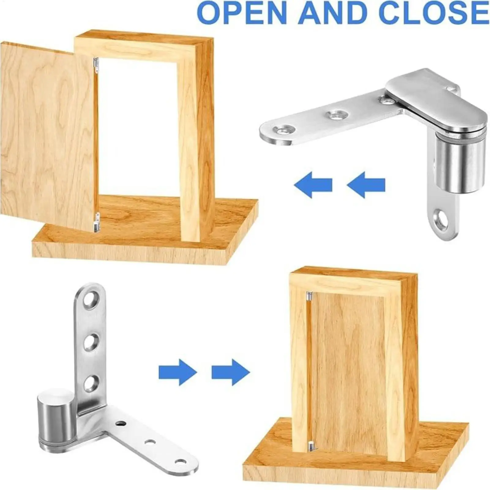 

Heavy Duty Pivoting Hinge 2 Pieces Heavy Duty Cabinet Door Hinge 270-Degree Rotation Shaft Fittings Bookcase Hardware For Home