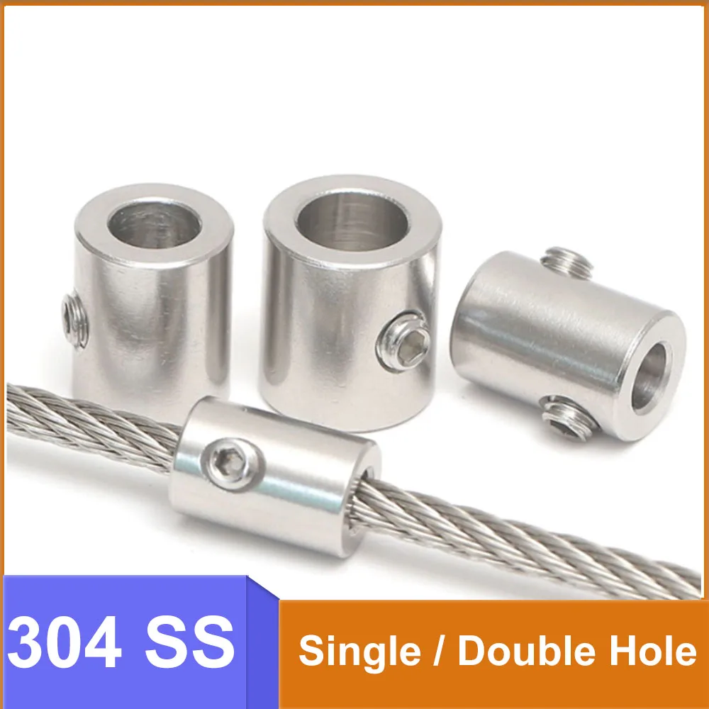 Wire Rope Stopper Clamp Hex Grub Screws 2-20mm 304 SS Single / Double Hole Wire Rope Lock Clip Cable Rigging Fitting