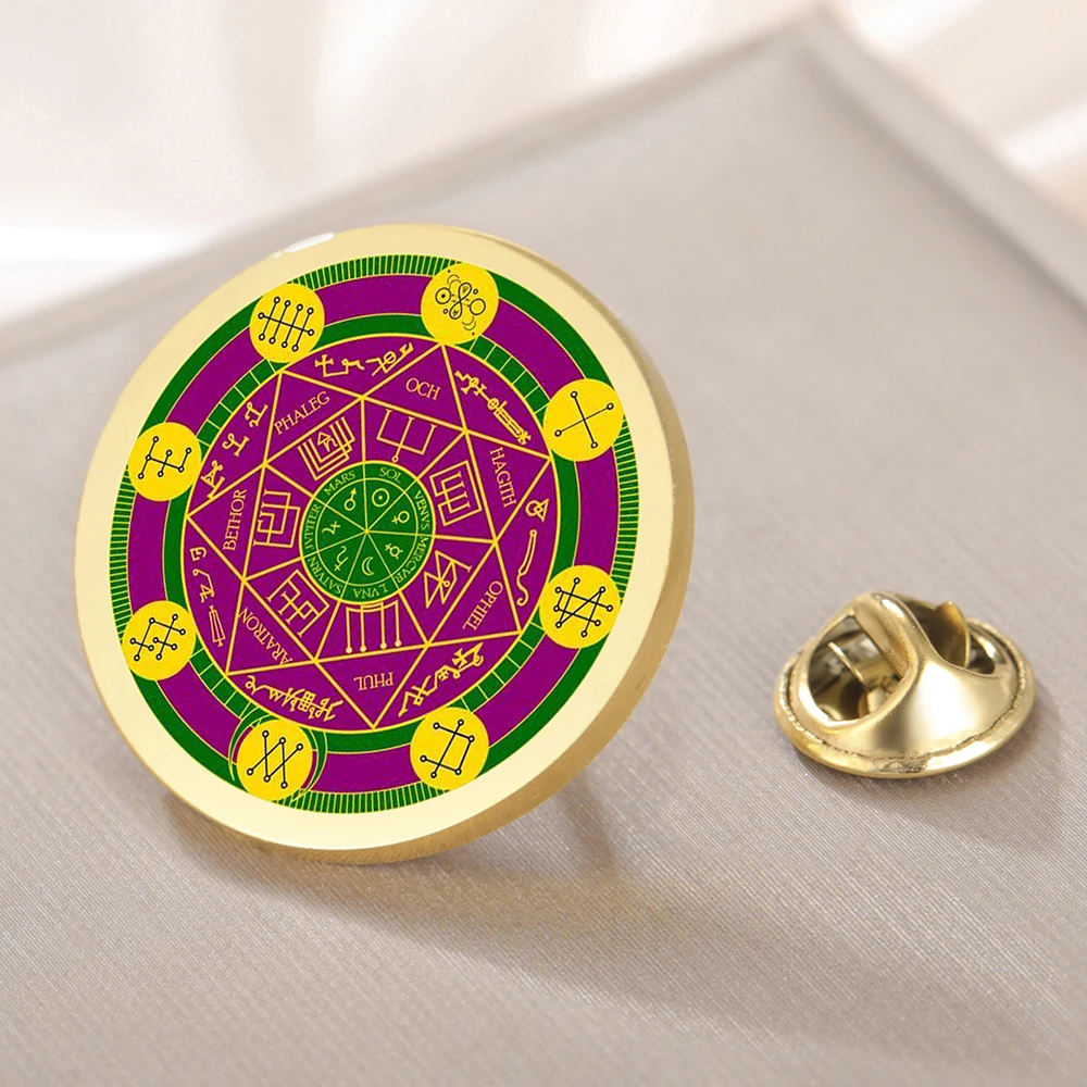 داوابارا ختم الملائكة السبعة بروش الإيمان نعمة تعويذة دبابيس التلبيب الفولاذ المقاوم للصدأ اكسسوارات للرجال والنساء