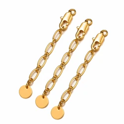 2 Stuks 18K Vergulde Messing Ronde Uitbreiding Staart Ketting Met Kreeft Sluitingen Voor Diy Ketting Armband Sieraden Maken accessoires