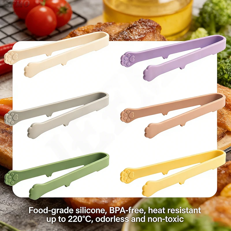 Silicone Cat Paw Food Clip Bakery Clips Ice Cube Clips Snack Clips Heat Resistant BPA Free Kitchen Gadgets