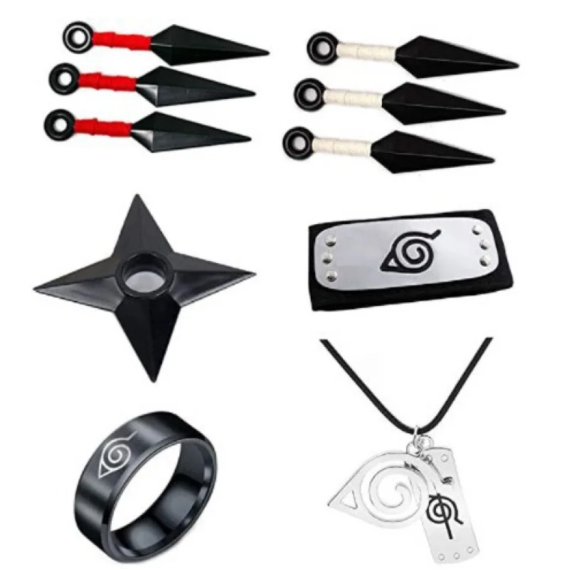 Anime Hatake Kakashi Cosplay Handschuhe Maske Stirnband Anime Zubehör Kunai Spielzeug Actionfigur Handschuhe Stirnband Uchiha Set Geschenk – Detail 3