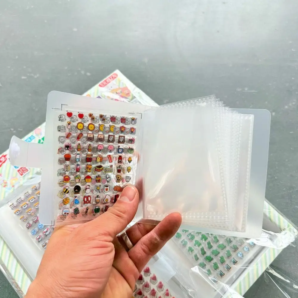Durable 32/60 Slots Nail Stickers Album Transparent Photo Size Sticker Storage Book Empty Transparent Holder Sticker Collection