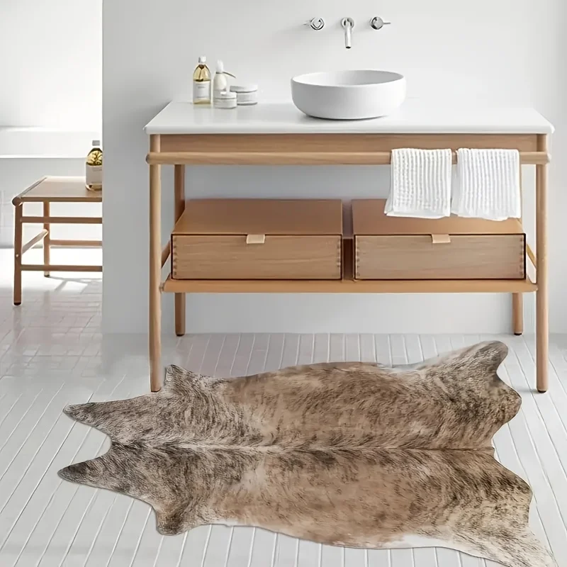 

180x240cm American Style Artificial Cowhide Rugs for Bedroom Thick Faux Fur Carpets for Living Room House Decoration