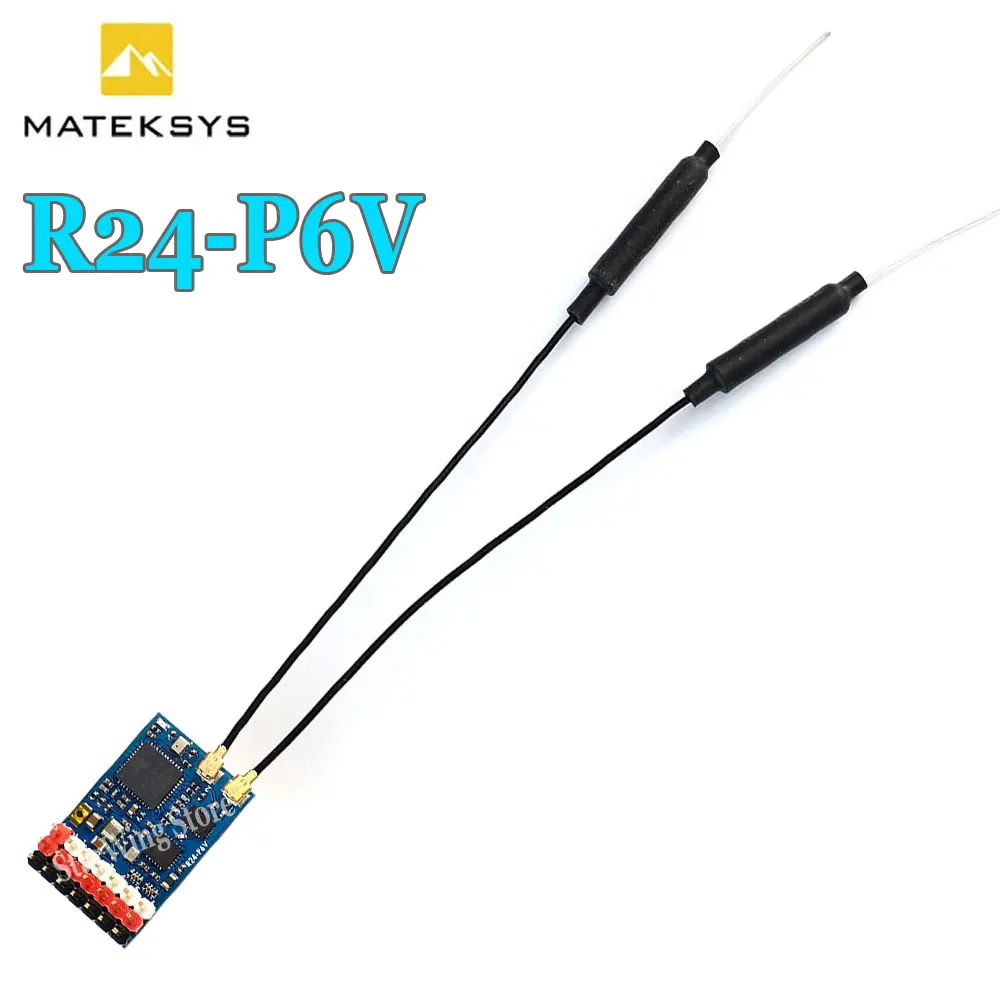 Приемник MATEK MATEKSYS R24-P6V EXPRESSLRS 2,4 ГГц PWM VARIO 2,4 ГГц ISM 180 дБм (мВт) для дрона RC FPV