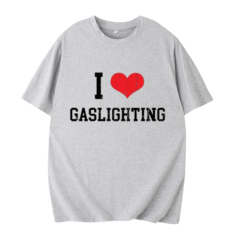 I Love Gaslighting 티셔츠 Y2k 그런지 그래픽 의류, 여름 캐주얼 상의, 크루넥 티셔츠, 오버사이즈 빈티지 고딕 티