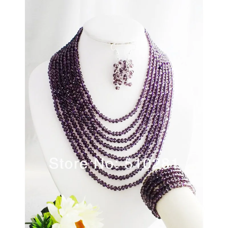 Attractive Fashion Latest Crystal Necklace Jewelry Set  19-26