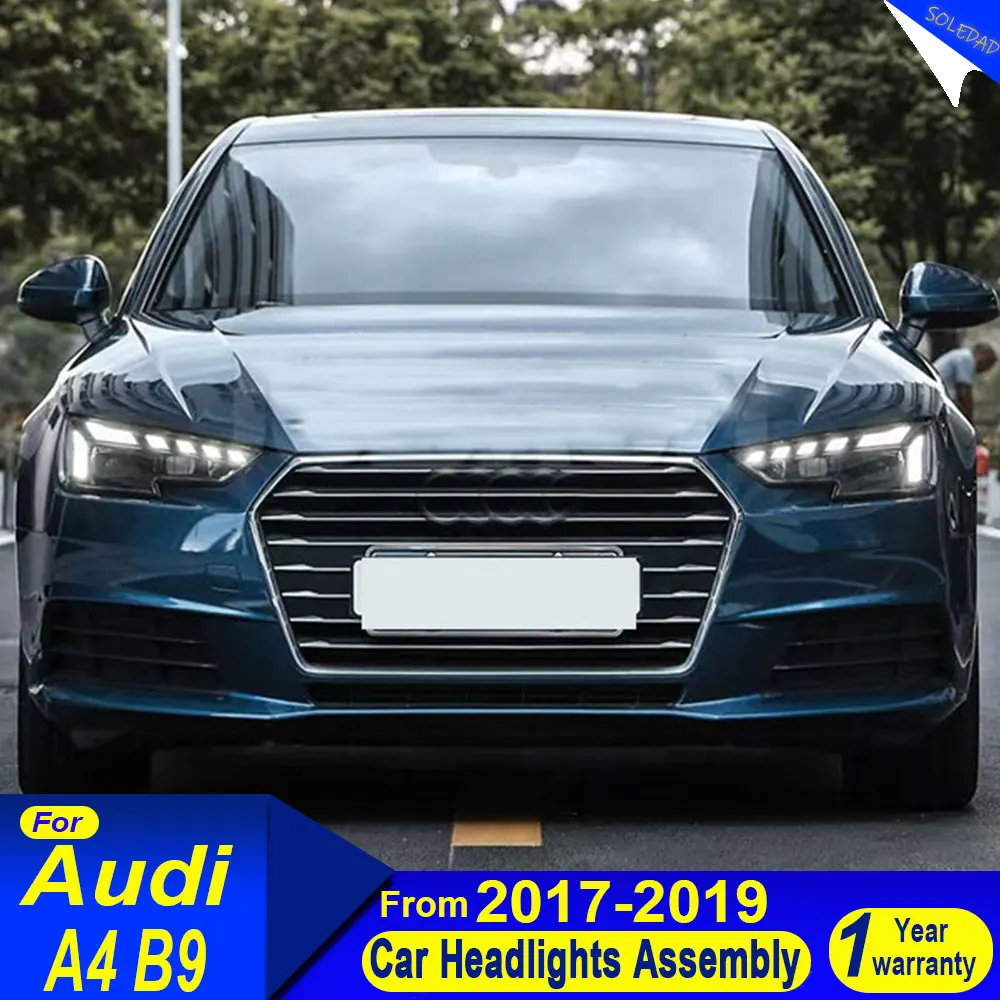 Car LED Headlight Assembly for Audi A4 B9 2017 2018 2019 Headlight full LED DRL Turning Full LED Front Headlights Plug and Play