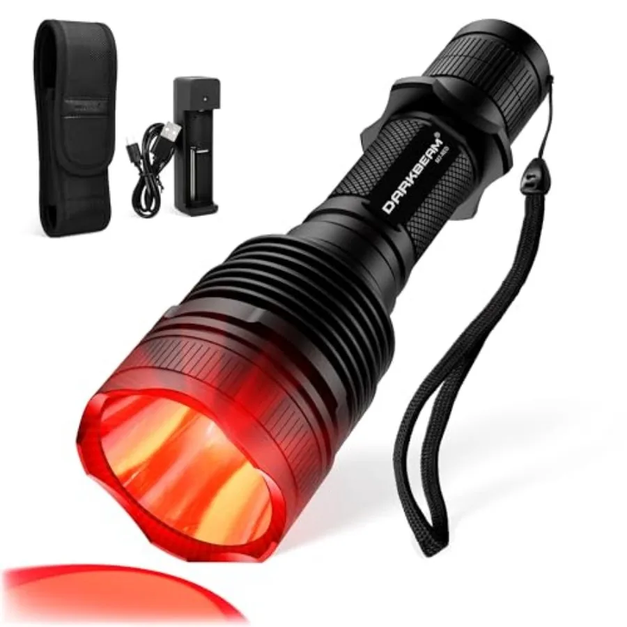 

Red Light Flashlights for Night, Rechargeable LED Red Flashlight Tactical Super Bright Portable Flood Light for Hunting, Beekee