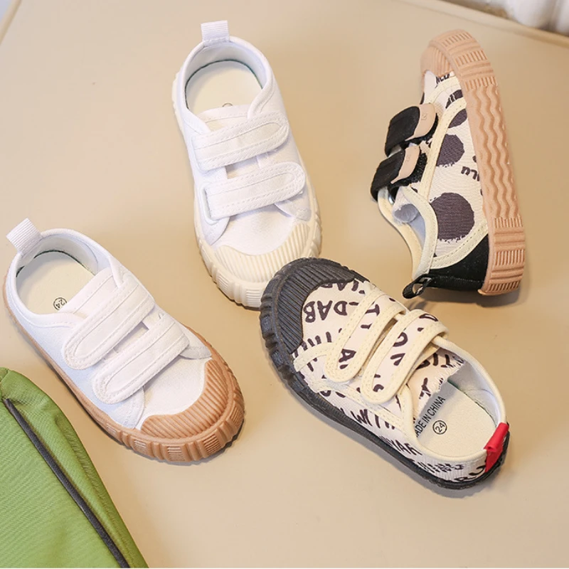 Kids Flat Canvas Shoes Boys Girls Cloth Shoes Spring Autumn New Breathable Sports School Casual Shoes Toddler Soft Sole Sneakers