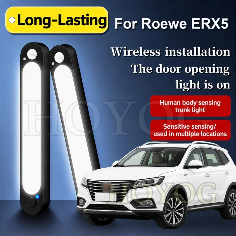 For Roewe ERX5 2017-2023 Car Trunk Light LED Lamp Wireless Sensor Type C Charging Boot Cargo Light Compact SUV Interior