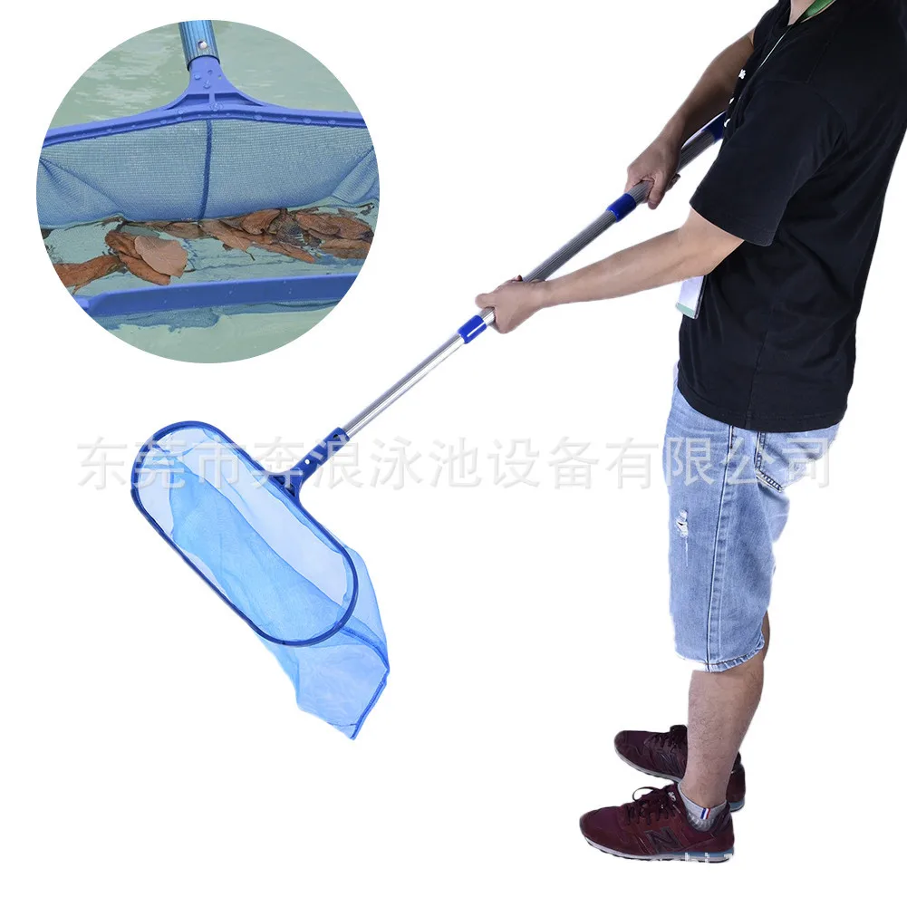 Telescopic Pool Cleaning Net 120cm Rod Deep Mesh Swimming Pool Leaf Skimmer Rake For Fish Pond Water