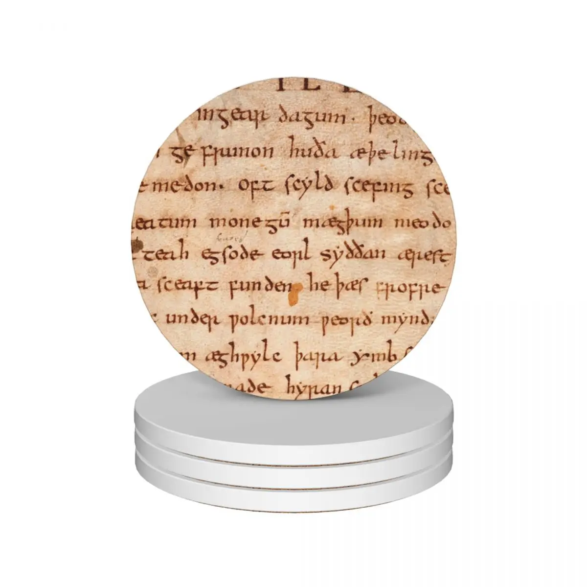 

Beowulf's oldest known written copy. Ceramic Coasters (Set of 4) flower eat table cute cup Coasters