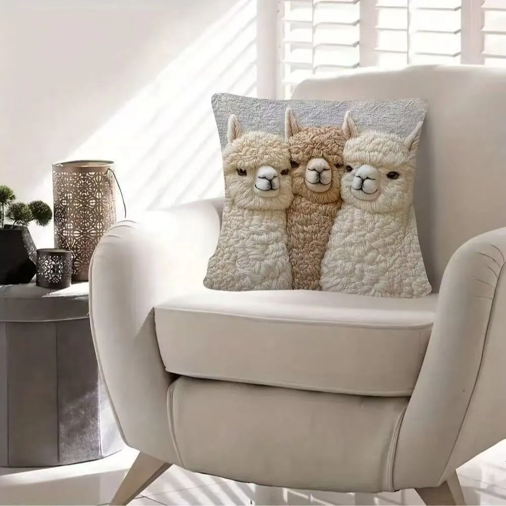 Animal Print 45cm Pillow Case Vintage Elephant Print Cushion Cover Bohemian Style Flower Bird Sheep Throw Cushion Home Decor