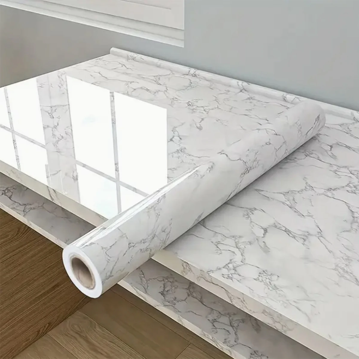 Heat And Waterproof Vinyl Wallpaper Self-Adhesive Removable Film for Kitchen Bathroom Desk And Furniture Decor