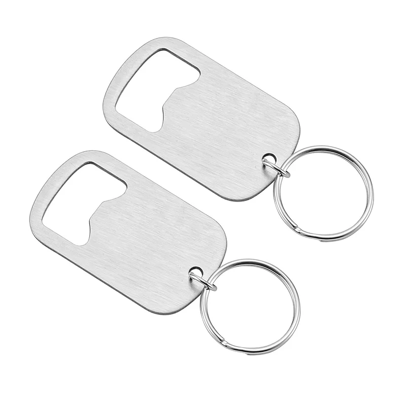 200Pcs/Lot Simple Stainless Steel Flat Speed Bottle Cap Opener With key ring Remover Beer Bottle Opener