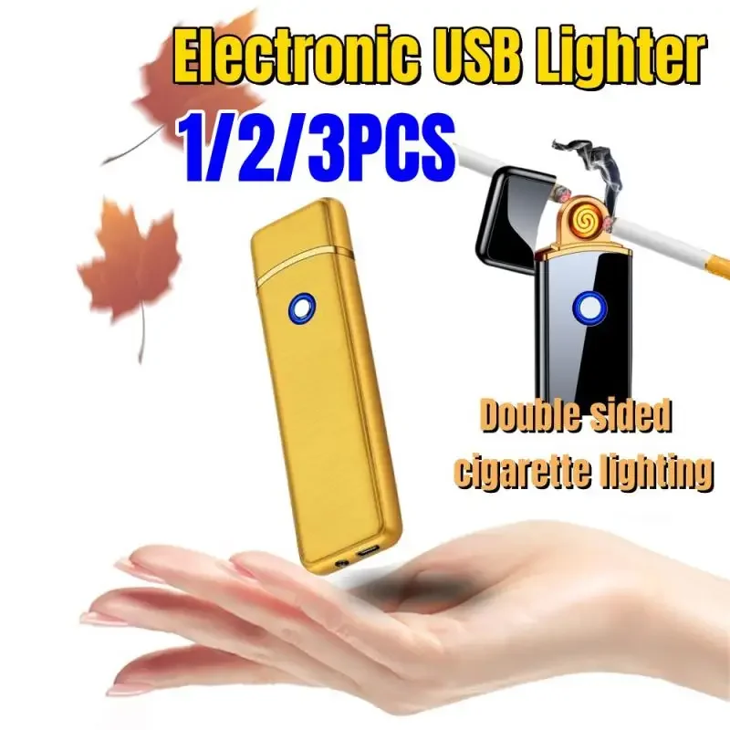 Electronic Lighter, Smart USB Rechargeable Lighter,Portable Dual Sided Ignition Windproof Flameless Light Does Not Contain Gas