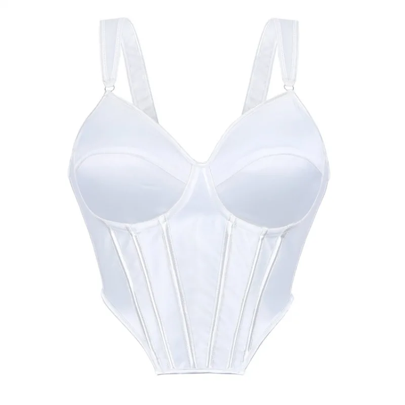 

Женский облегающий топ-камизол с вышивкой и открытой спиной, кружевной топ на тонких бретельках в стиле Spicy Girls, топ-корсет с косточками