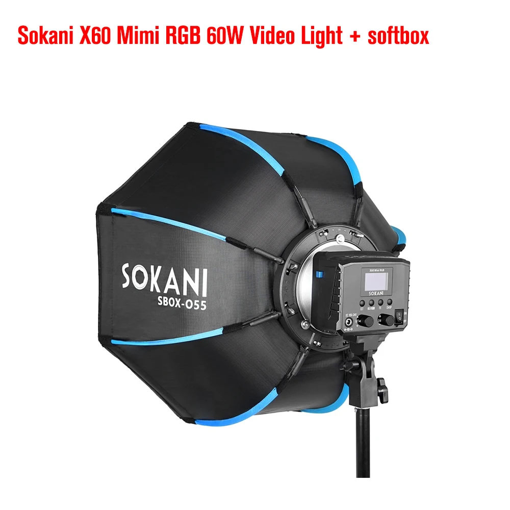 Sokani-X100/X60 Mini RGB Bi-color LED Video Light, Iluminação de Fotografia Exterior, Bowens Mount para Estúdio, Vídeo, Gravação de Fotos