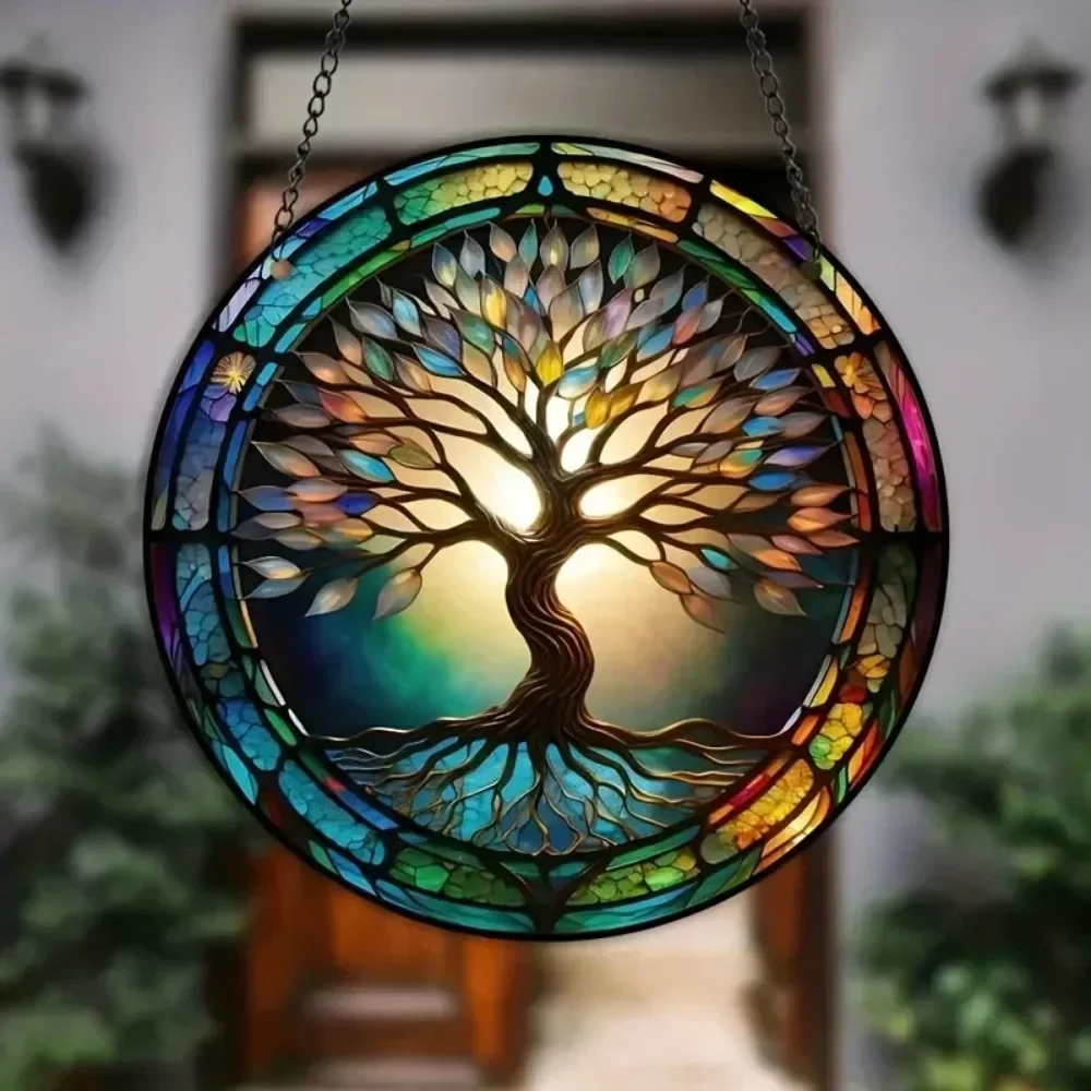 Hot Tree Of Life Mandala Aluminum Logo Rural Metal Hanging Decoration Used For Homes Porches Living Rooms And Bedrooms