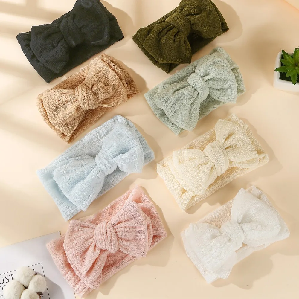 

New Mesh Baby Mesh Headband Elastic Bow Double Bow Elastic Headband Headband Embroidered Net Bow Headband