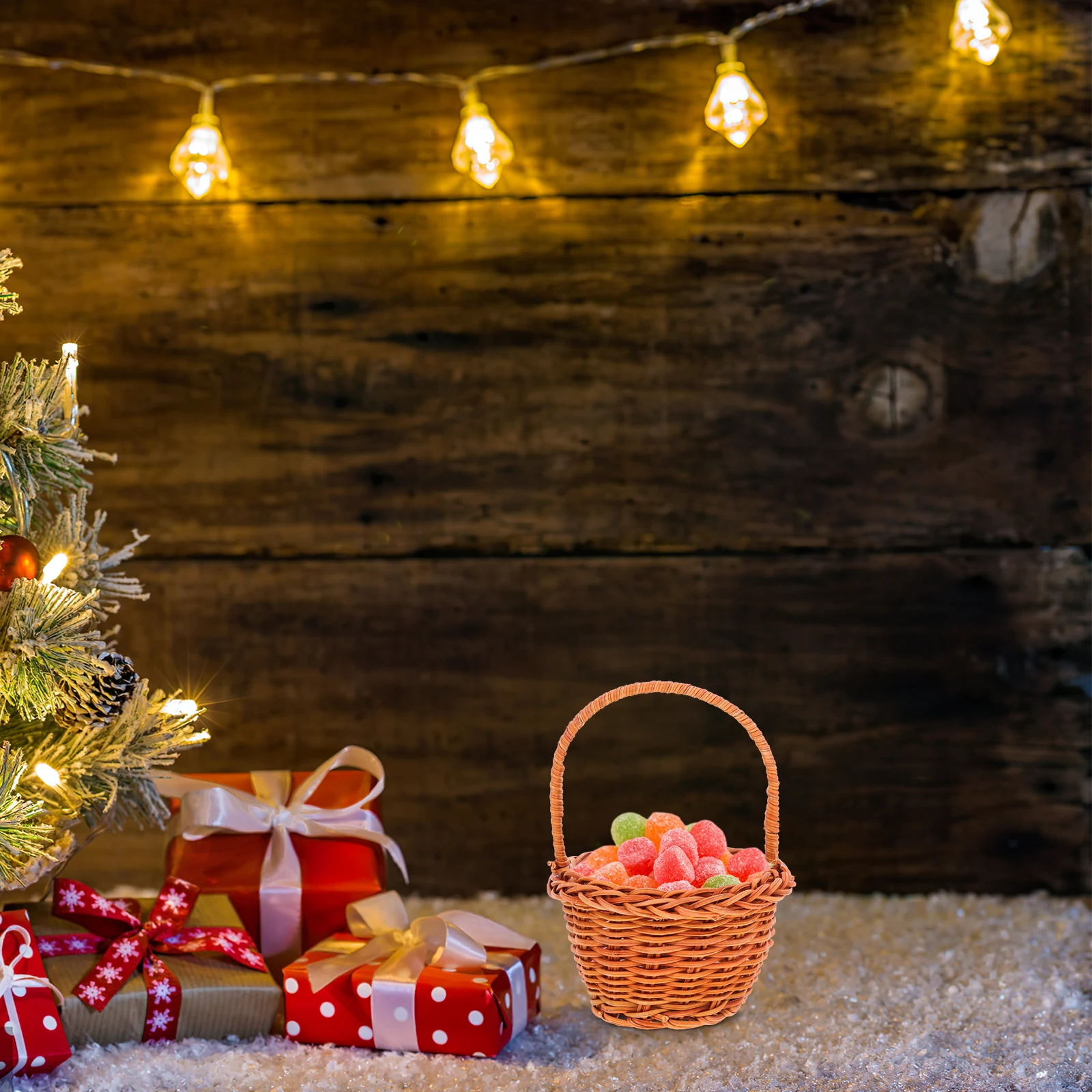 

Creative Mini Basket 8x5cm Eco-Friendly Safe Storage Desktop Props Adorable Walnut Holder Desktop Props Basket