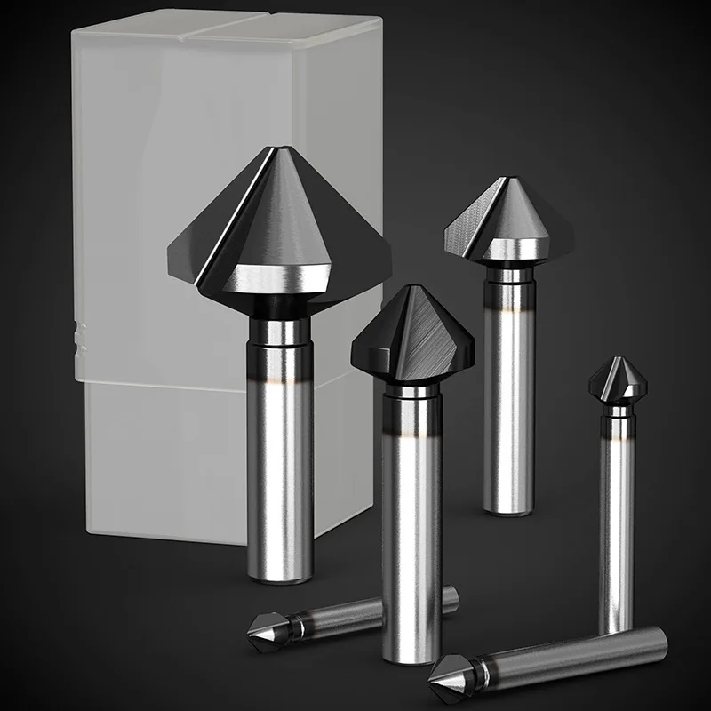 Cobalt containing straight handle 90 degree single blade three blade chamfering knife countersunk countersunk drill